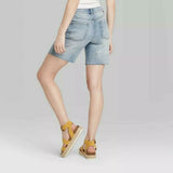 Wild Fable Women's High-Rise Longline Distressed Jean Shorts
