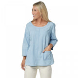 Joan Rivers Women's Lightweight Denim Popover Top