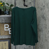 Karen Scott Plus Size Embellished Long Sleeve Christmas Knit Top