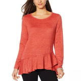 DG2 by Diane Gilman Women's Crossover Peplum Top Salmon XL