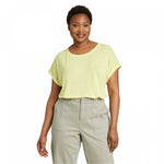 Ava & Viv Women's Plus Size Short Sleeve Cuffed Linen T-Shirt