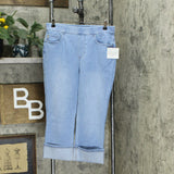 Belle by Kim Gravel Women's Flexibelle Pull On Cuffed Capri Jeans