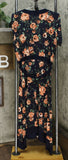 Nina Leonard Women's Plus Size Printed Miracle Matte Jersey Faux Wrap Dress