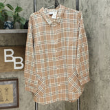 Joan Rivers Women's Plus Size Plaid Shirt With Back Button Detail