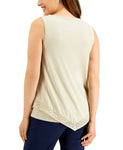 JM Collection Women's Two Layer Lace Trimmed Tank Top