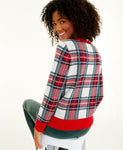 Charter Club Women's Pullover Crew Neck Plaid Sweater