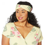 IMAN Women's Plus Size Boho Chic Jersey Knit Maxi Dress With Head Wrap
