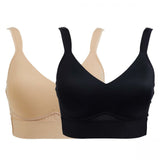 Rhonda Shear 2 Pack Mesh Back Detail Molded Cup Bras Nude/ Black XL