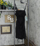 Wild Fable Women's Sleeveless Cut Out Ruched Front Bodycon Dress Black L