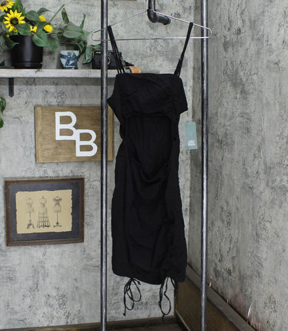 Wild Fable Women's Sleeveless Cut Out Ruched Front Bodycon Dress Black L