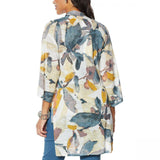 MarlaWynne WynneLayers Women's Printed Shadow Leaf Duster Cardigan