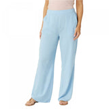 Denim & Co. Beach Women's Crinkle Gauze Curved Hem Wide Leg Pants