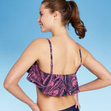 Kona Sol Women's Long Line Flounce Bikini Top