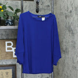 Dennis Basso Women's Ballet Neck Tulip Sleeves Caviar Crepe Knit Top