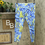Calvin Klein Performance Women's Printed High Waist Leggings Blue Sky XXL