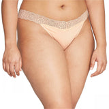 Auden Women's Cotton Thong with Lace Waistband