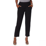 Slinky Brand Women's Flat Front Tapered Pants With Pockets