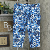 NWT Denim & Co. Womens Printed French Terry Crop Pants. A376874 M