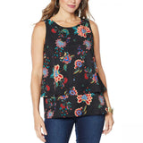 DG2 by Diane Gilman Women's Plus Size Printed Media Easy Tank Top