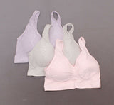 Rhonda Shear 3 Pack Removable Pads Jacquard Ahh Bras Pastels Large