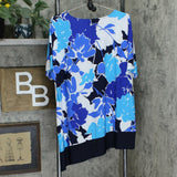 NWT Susan Graver Womens Printed Liquid Knit Asymmetrical Hem Tunic. A304067 XL