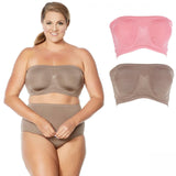Rhonda Shear Plus Size 2 Pack Underwire Bandeau Bras with Removable Pads
