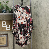 DG2 by Diane Gilman Women's Printed Ruffle Poncho Blouse