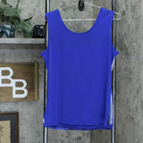 Susan Graver Printed Mesh Cardigan And Tank Set Bright Blue Medium
