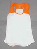 Blue 84 Women's Burnout Colorblock Tank Top Orange / White Large