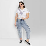 Wild Fable Women's High Rise Straight Leg Ankle Length Cargo Jeans