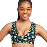 Shade & Shore Women's Floral Long Line Bralette Bikini Top