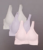 Rhonda Shear 3 Pack Jacquard Ahh Bras With Removable Pads Pastels Medium