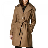 Calvin Klein Women's Hooded Belted Water Resistant Trench Coat