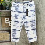 DG2 by Diane Gilman Women's Plus Classic Stretch Tie Dye Straight Cropped Jeans