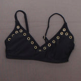 Xhilaration Women's Grommet Bralette Bikini Top Black XS