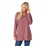 Denim & Co. Women's Essentials Interlock V-Neck Tunic Top