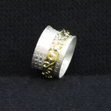Katherine Winters Sterling Silver And Gold Plated Flower Spinner Ring Size 6