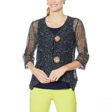 Nina Leonard Women's Coconut Button Bolero Sweater With Tank Top