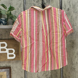 Stars Above Women's Striped Simply Cool Short Sleeve Button-Up Pajama Shirt