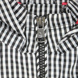 Dennis Basso Water Resistant Embellished Gingham Anorak Black/ White XXS