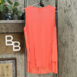 DG2 by Diane Gilman Front Pleated Mixed Media Easy Tank Top