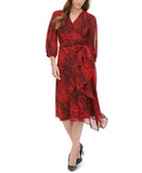 Calvin Klein Women's Snake Print Wrap Front Shift Dress