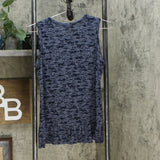DG2 by Diane Gilman Women's Burnout Ruffle Tank Top Navy Small