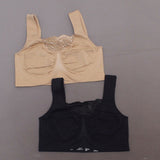 Rhonda Shear 2 Pack Seamless Underwire Bras With Lace Inset Black/ Nude Large