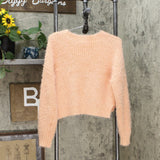 Wild Fable Women's V-Neck Cropped Button Front Fuzzy Cardigan Sweater