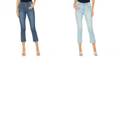 DG2 by Diane Gilman Women's Petite Classic Stretch Pinstripe Crop Jeans