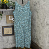 LOGO by Lori Goldstein Plus Size Floral Woven Wide Leg Jumpsuit