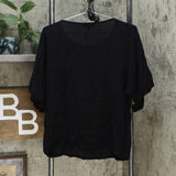 NWT DG2 By Diane Gilman Womens Print/Solid Dolman-Sleeve Top. 677334 X-Small