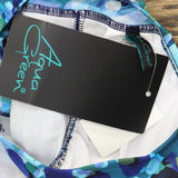 Aqua Green Waist Detail Over the Shoulder One Piece Swimsuit