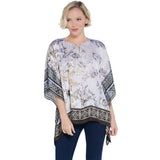Susan Graver Women's Printed Charmeuse Scarf Top